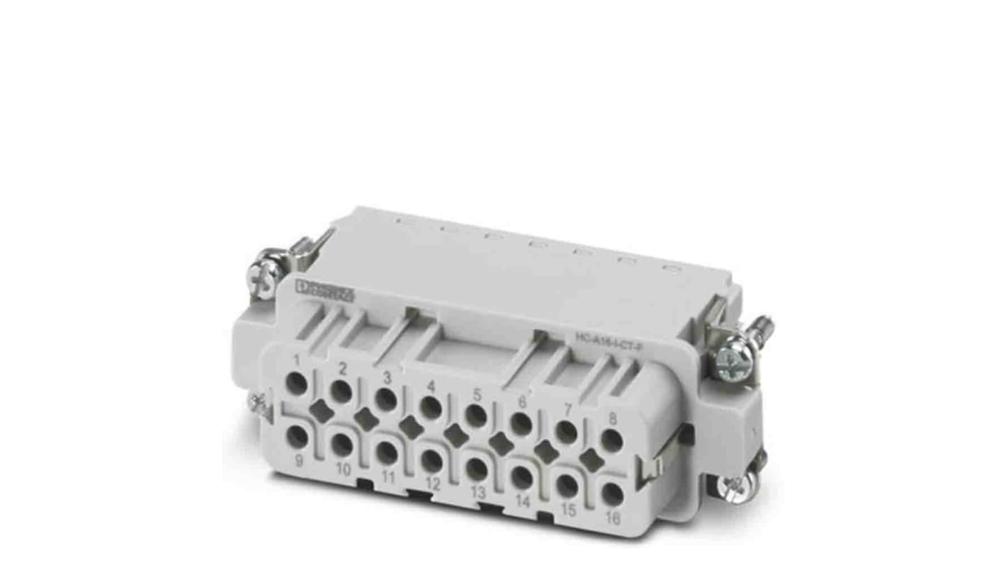 Inserto de conector de potencia Phoenix Contact Hembra, serie A16 Series, para usar con Suministro de alimentación