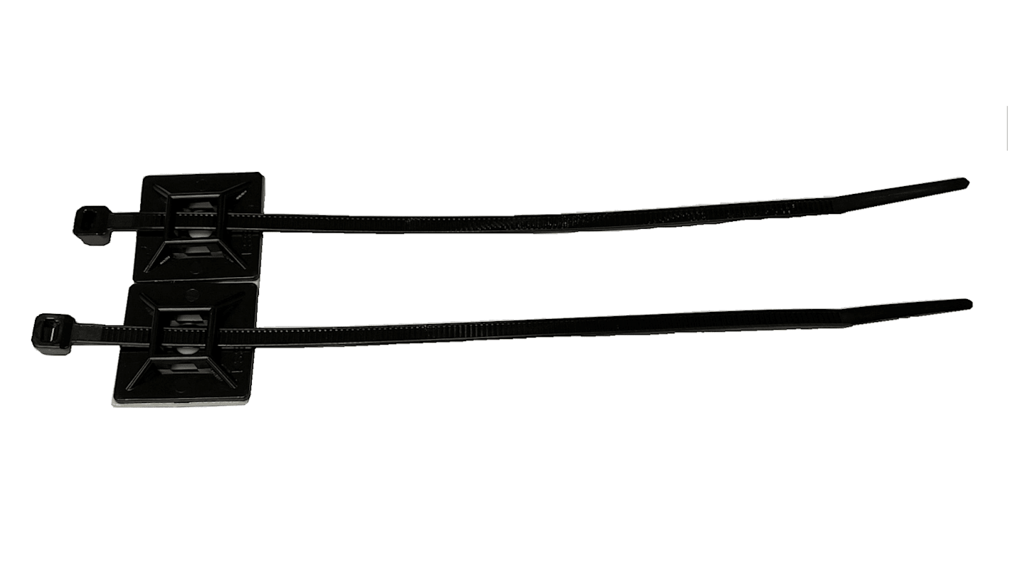 RS PRO Cable Tie, MOUNT AND TIE ASSEMBLY, Black Nylon, Pk-50