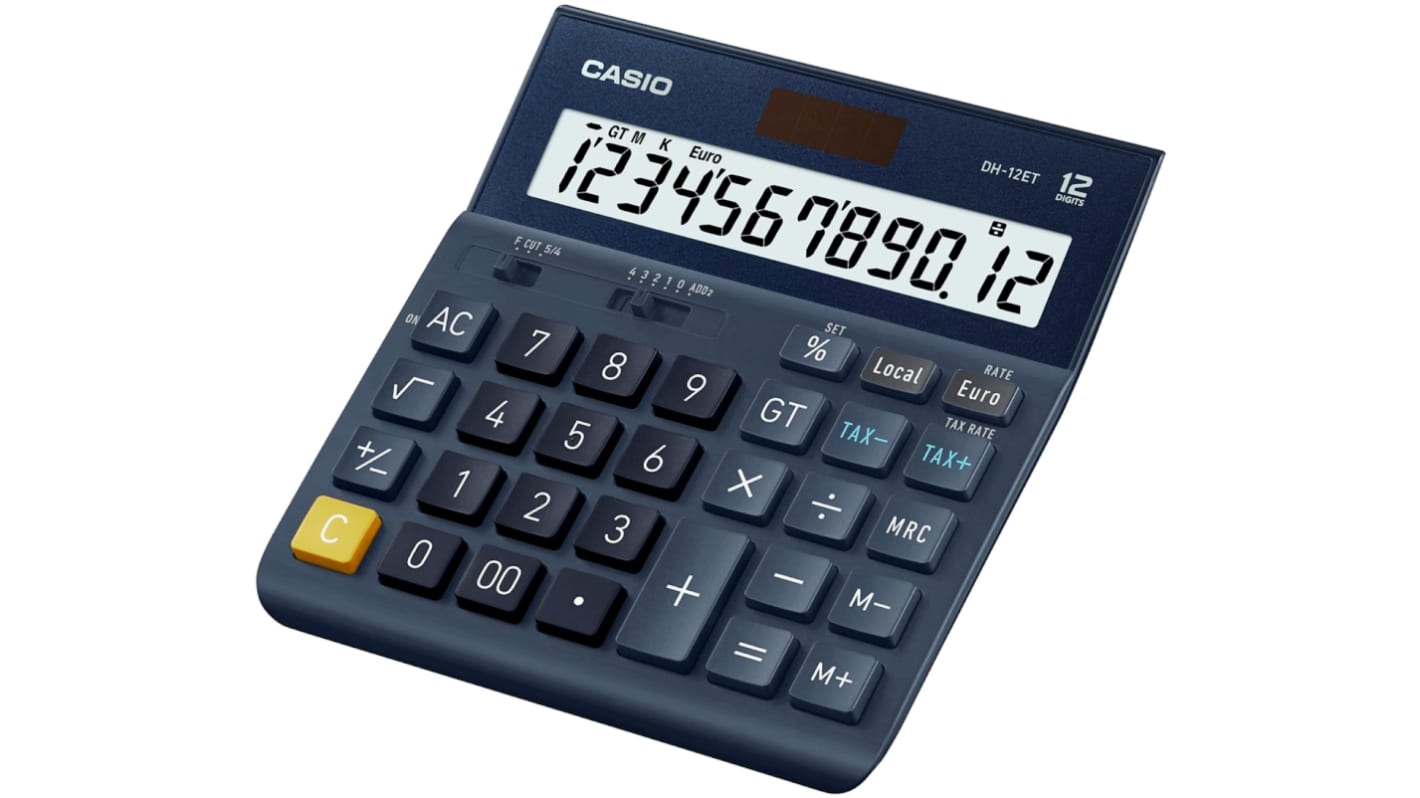 Casio DH-12ET Battery & Solar Powered Desktop Calculator