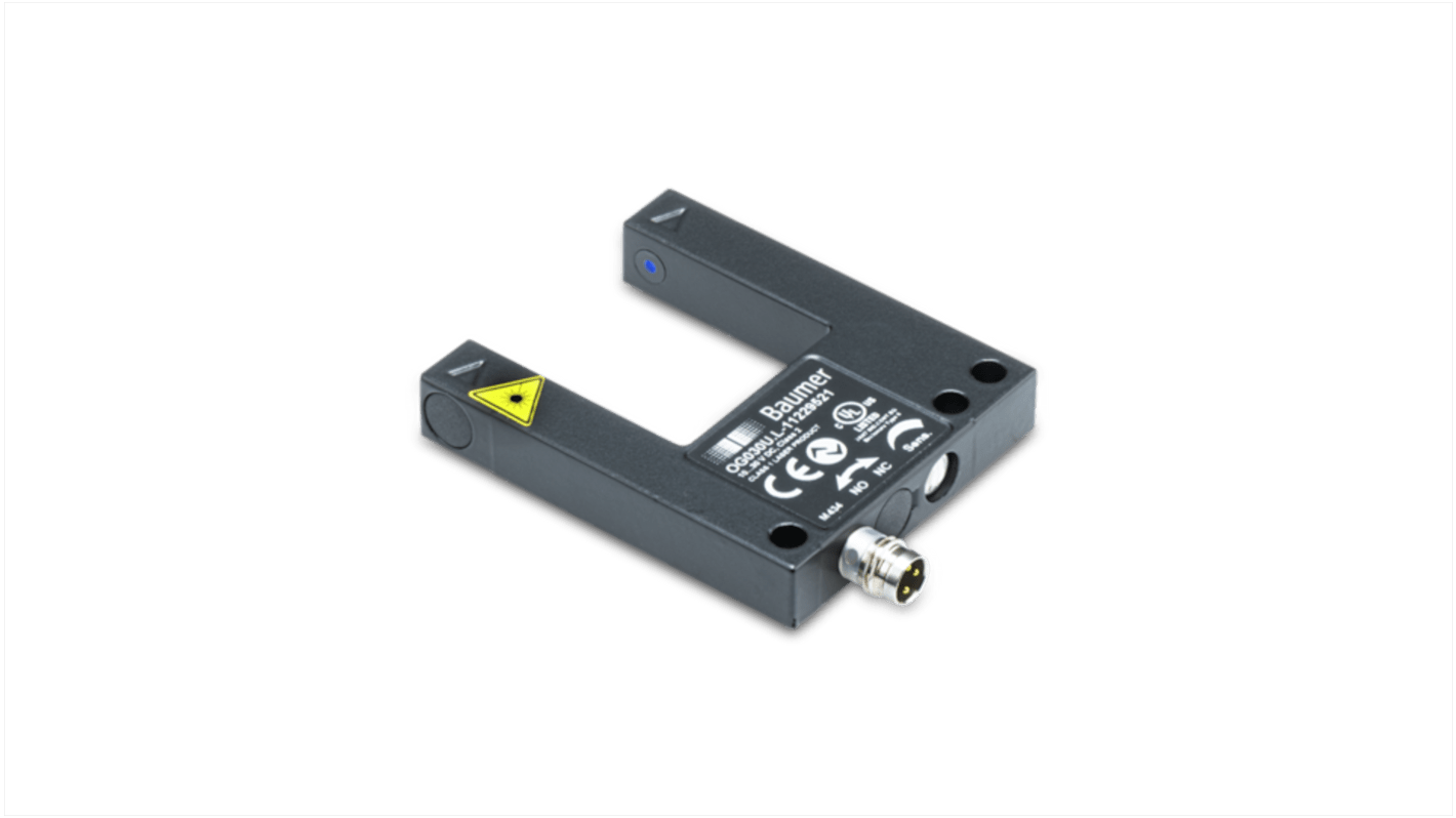 Rs-Online Sensore fotoelettrico a forcella Baumer rilevamento 30 mm uscita PREMERE/TIRARE