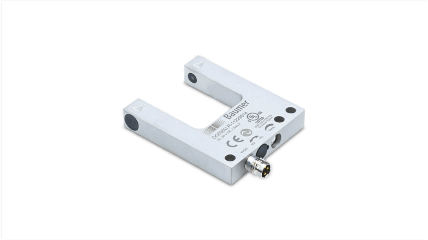 Rs-Online Sensore fotoelettrico a forcella Baumer rilevamento 30 mm uscita PREMERE/TIRARE