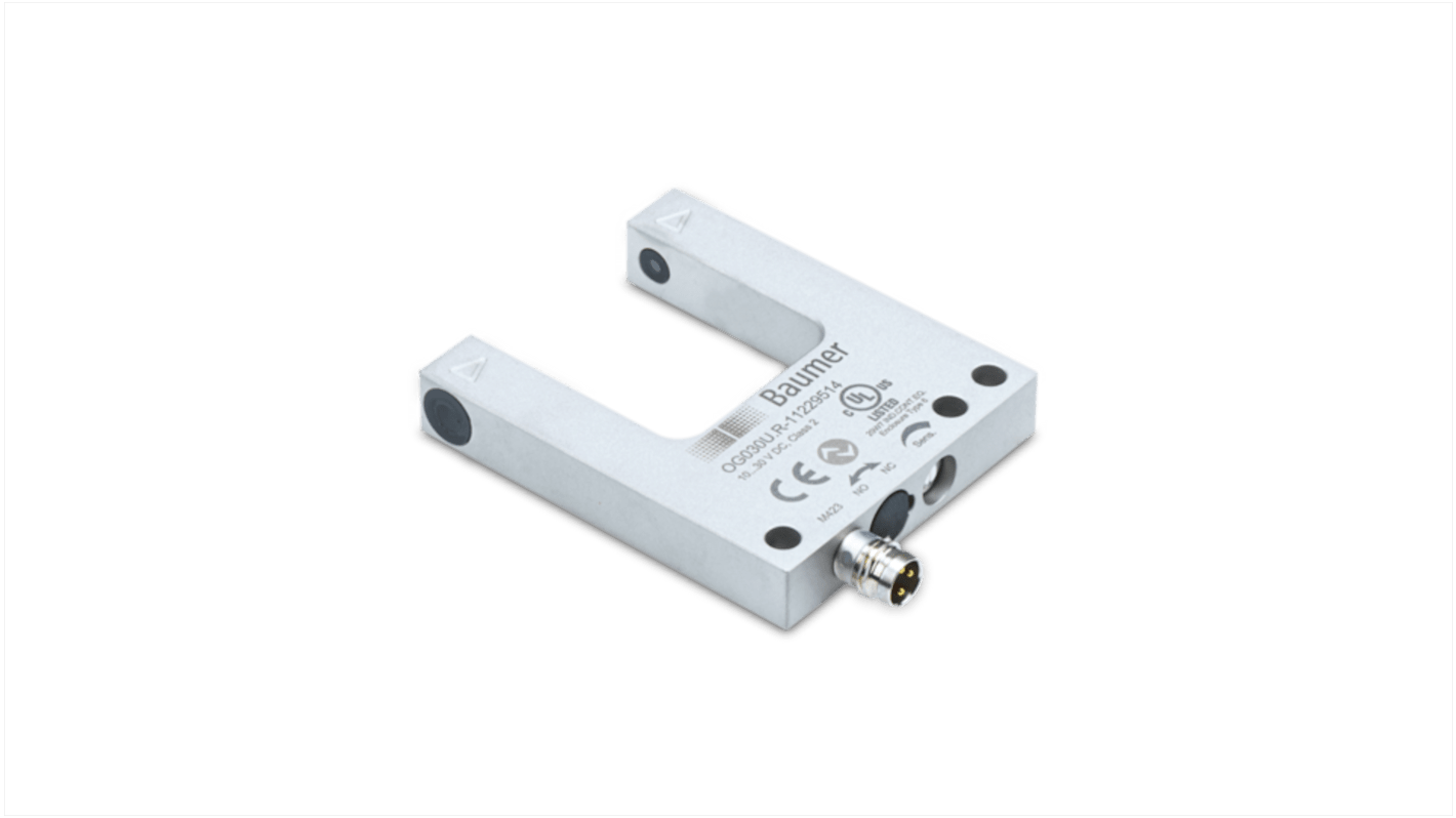 Baumer OG Optischer Sensor, Gabellichtschranke, Bereich 30 mm, Gegentakt Ausgang, 3-poliger M8-Steckverbinder,