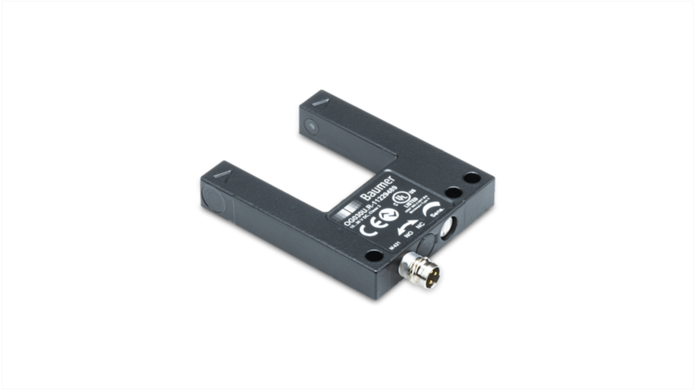 Rs-Online Sensore fotoelettrico a forcella Baumer rilevamento 30 mm uscita PREMERE/TIRARE