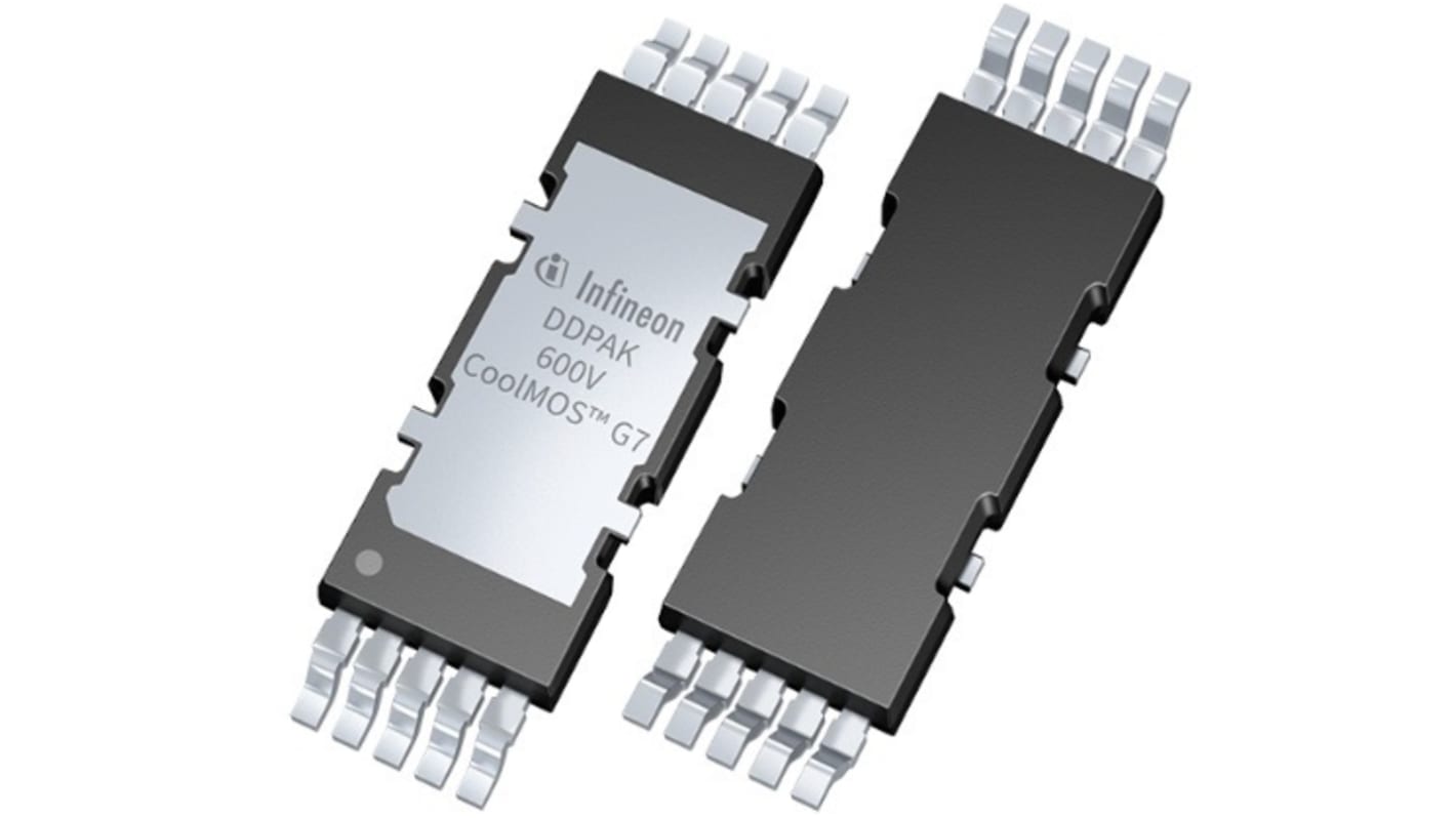 Dual N-Channel MOSFET Transistor & Diode, 45 A, 650 V, 10-Pin DDPAK Infineon IPDD60R150G7XTMA1