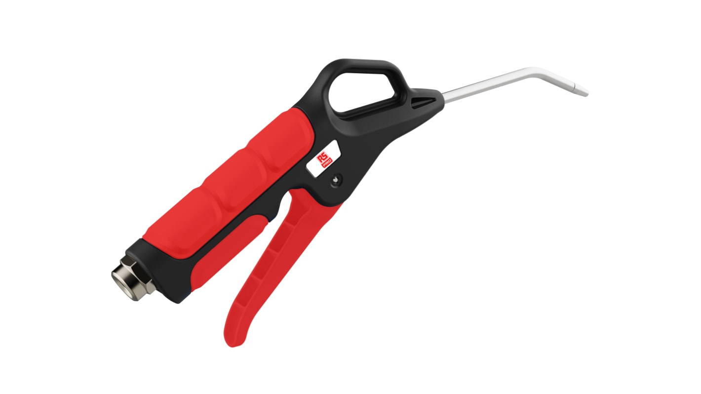 RS PRO 140psi Safety Ergo Standard Nozzle Extreme Blow Gun, 1/4 in BSPT Air Inlet (BSP)