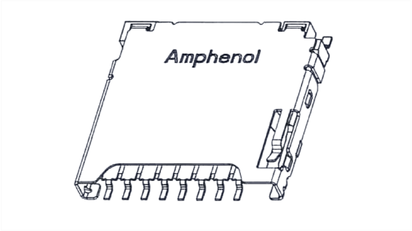 Amphenol Communications Solutions 8 Way Micro SD Micro SD Card Connector With SMT Termination