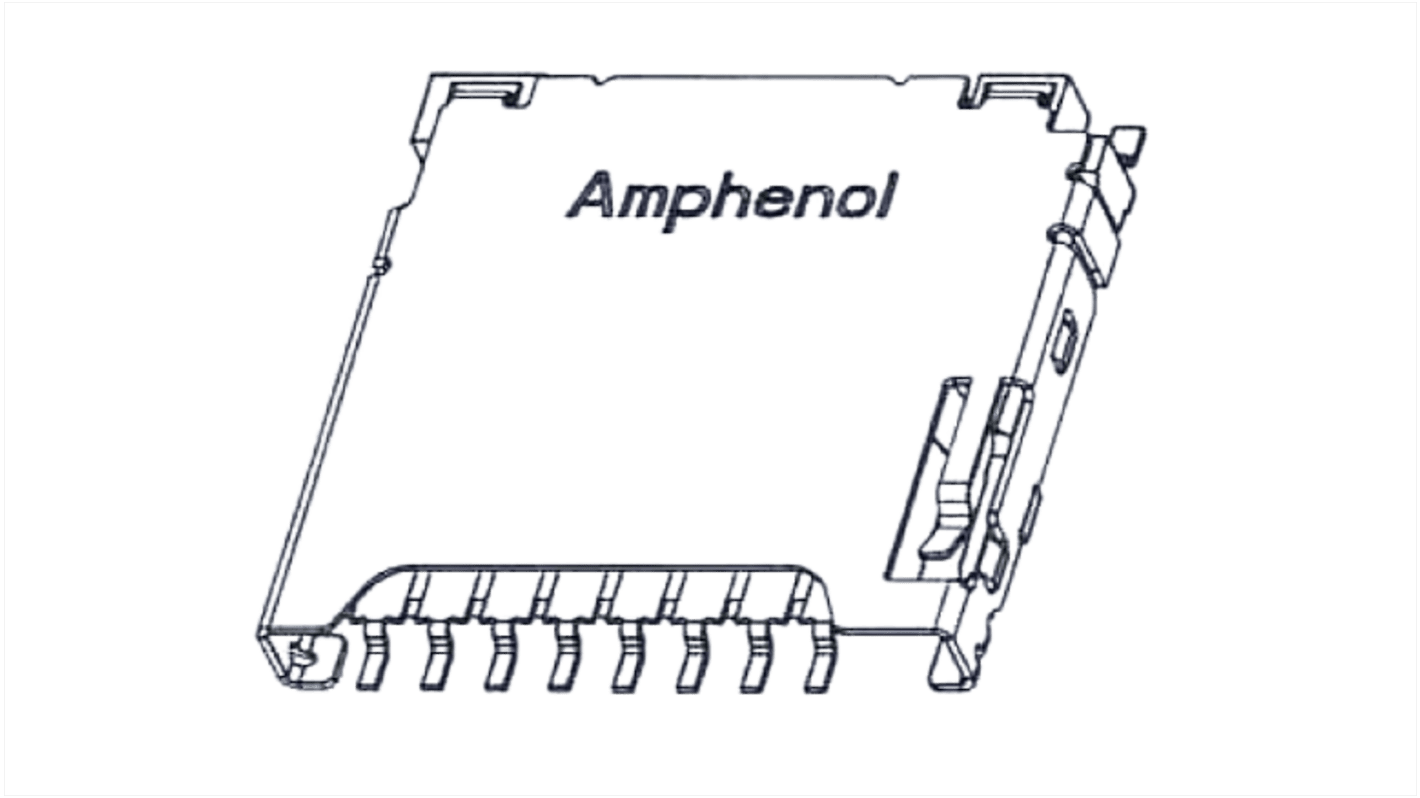 Amphenol ICC 8 Way Micro SD Micro SD Card Connector With SMT Termination