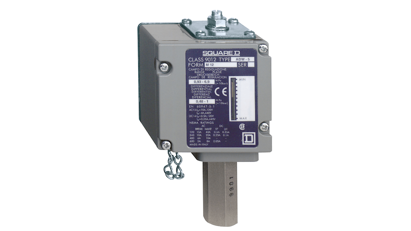 Interrupteur de pression Telemecanique Sensors 69bar max, pour Air, Huile hydraulique, Autres liquides, G3/8