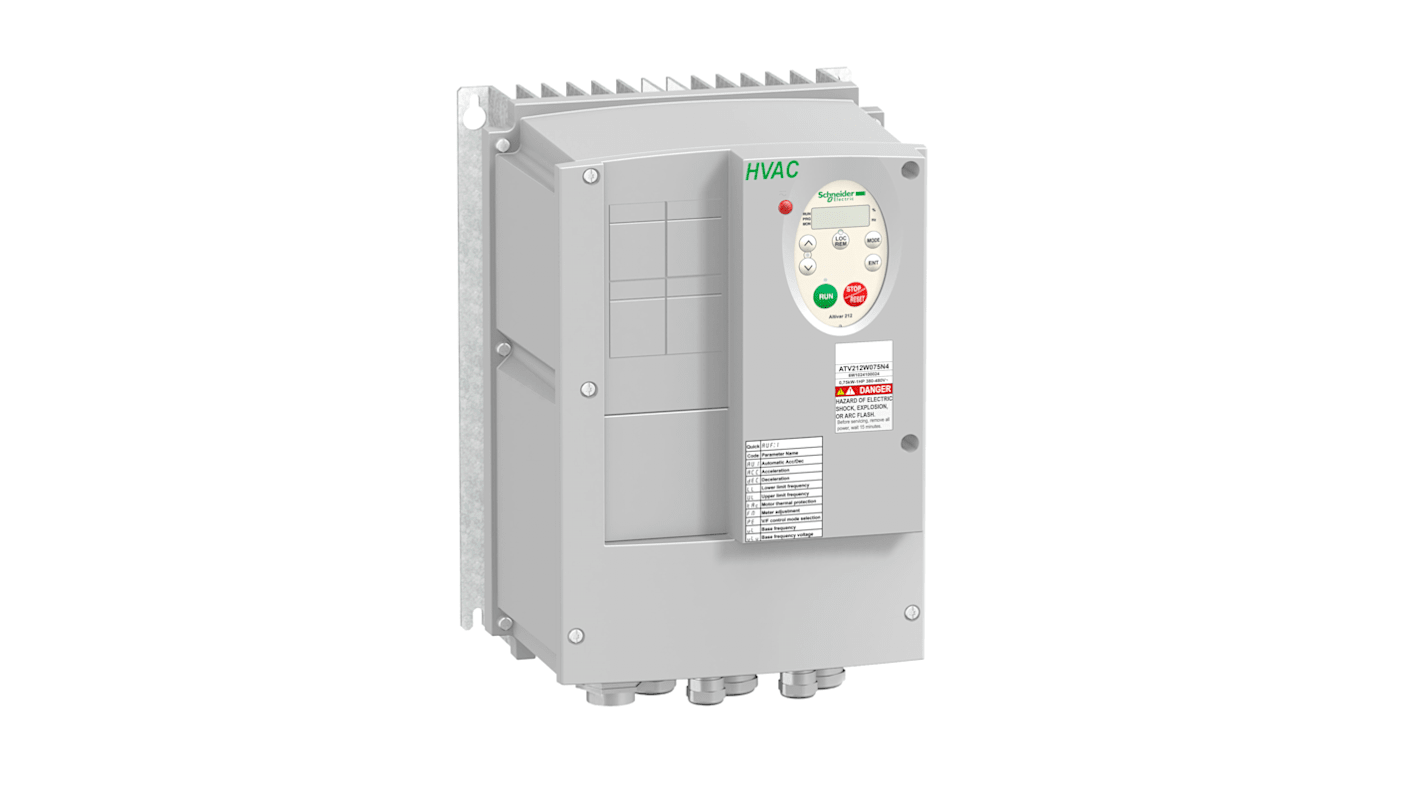 Variador de velocidad Schneider Electric serie Altivar 212, 0,75 kW, 480 V, 3 fases, 1,4 A, 1,7 A., 0.5 → 200Hz,