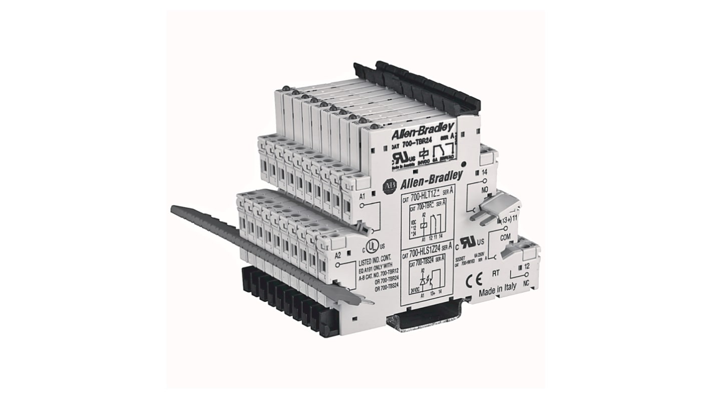 Rockwell Automation 700-HLT Series Interface Relay Module, DIN Rail Mount, 220 → 240V ac/dc Coil, SPDT, 6A Load