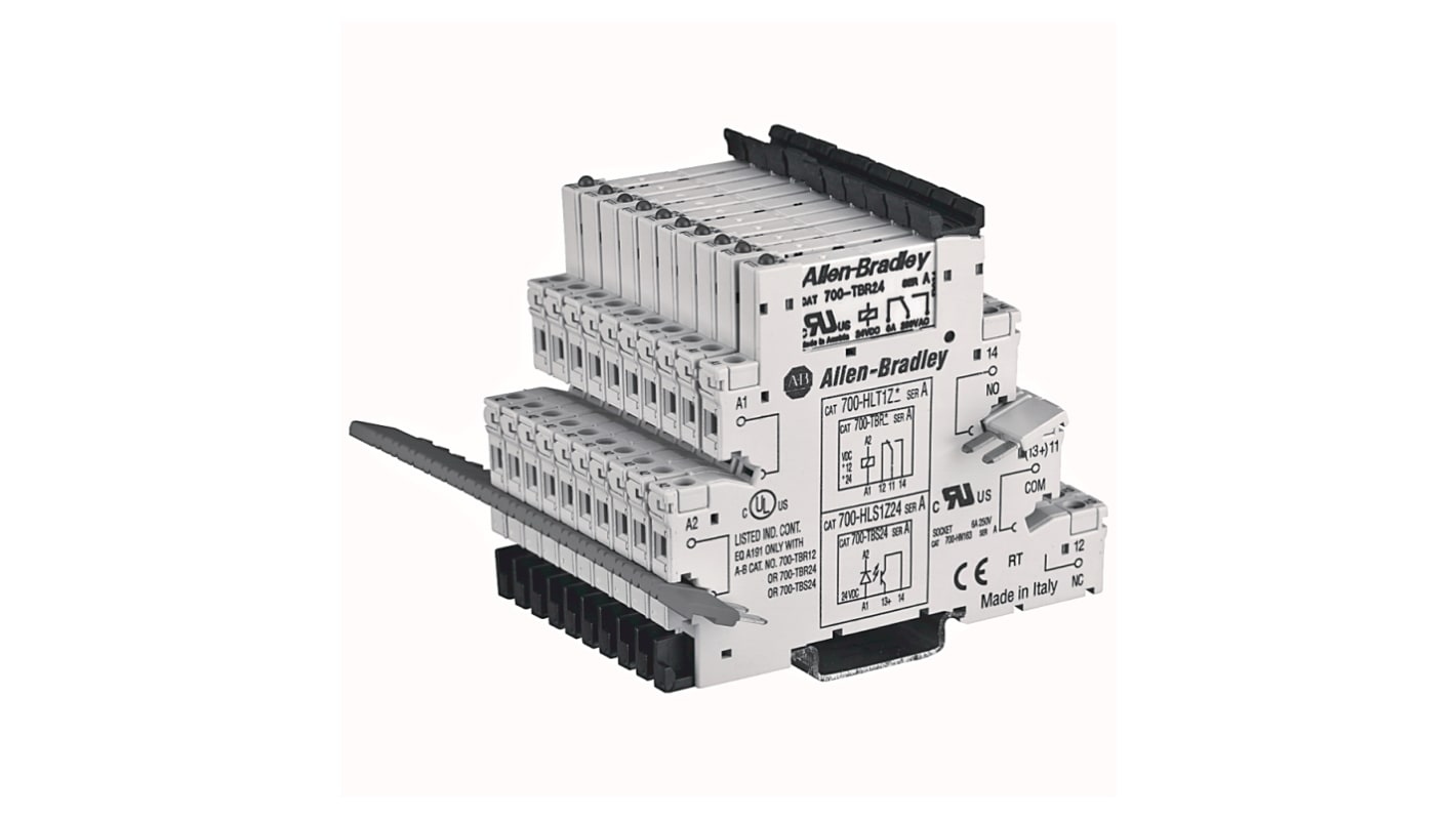 Allen Bradley 700-HLT Schnittstellen-Relaismodul, 187V / 220V 220 → 240V ac/dc, 1-poliger Wechsler DIN-Schienen