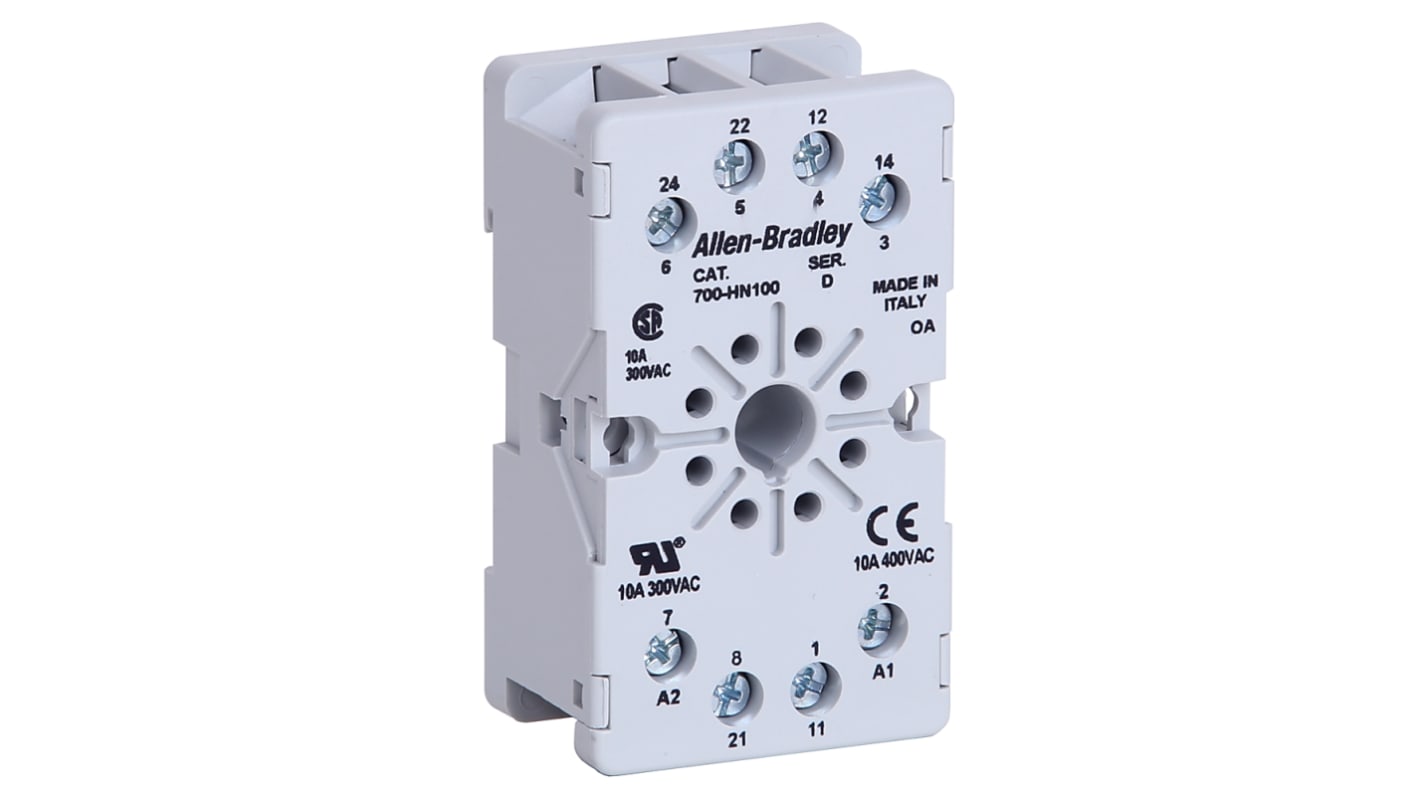 Allen Bradley Relaissockel zur Verwendung mit 700-HTA1A-, 700-HTA3A-Relais 700-HN, 8 -Kontakt , DIN-Schiene,