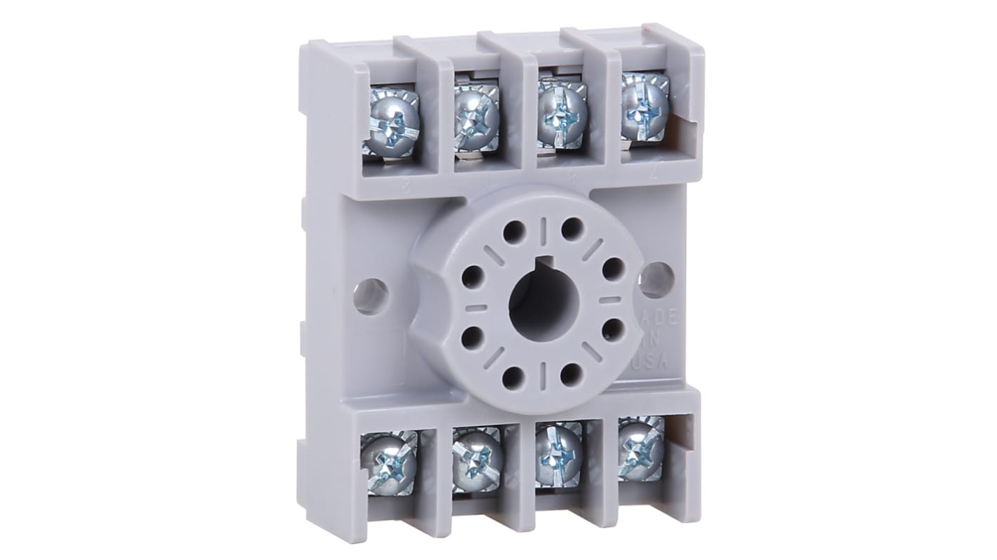 Allen Bradley 700-HN 8 Pin 300V DIN Rail, Panel Mount Relay Socket, for use with 700-HR, 700-HX Relay