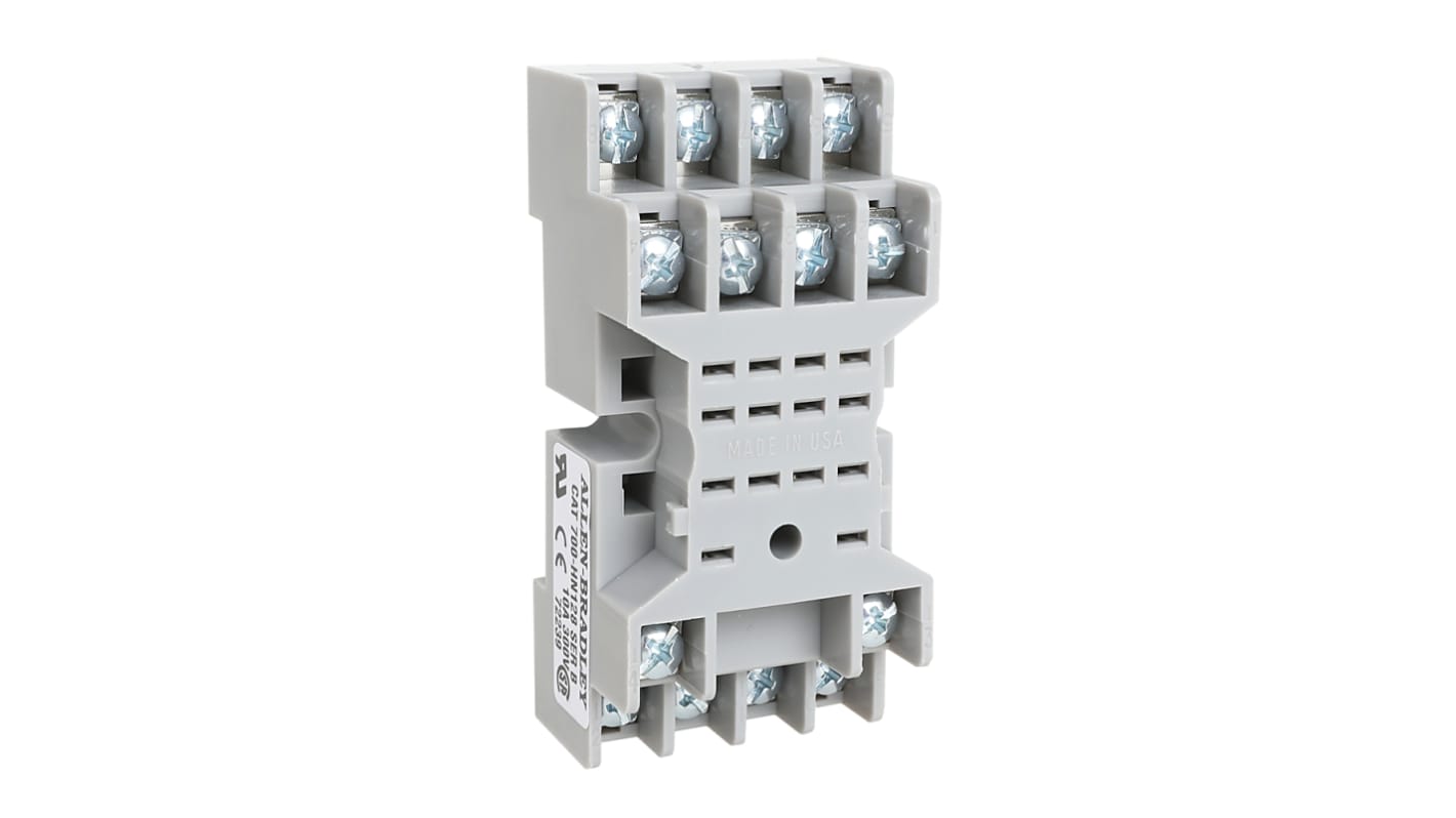Support relais Allen Bradley série 700-HN 14 contacts, Rail DIN, montage panneau, 300V, pour Relais de temporisation