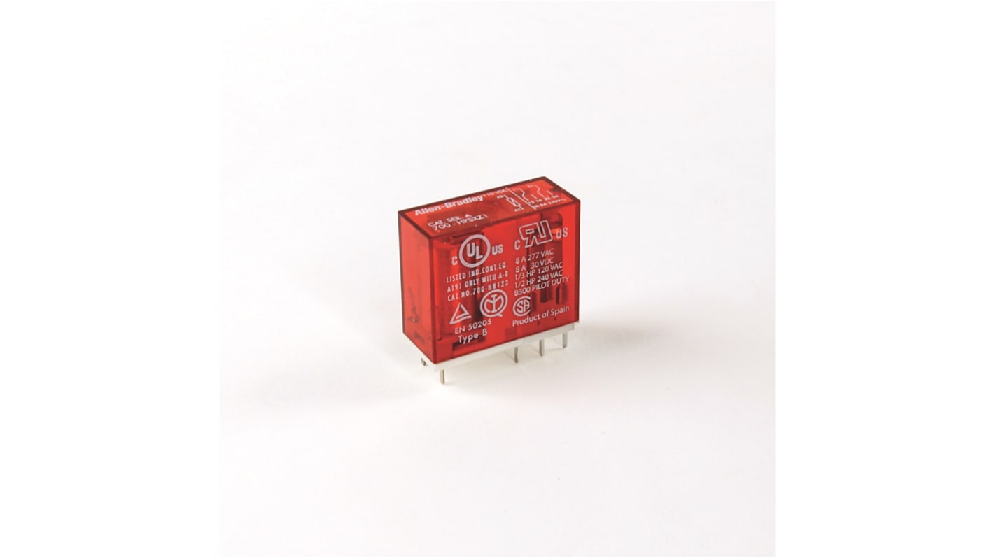 Allen Bradley Plug In Power Relay, 110V dc Coil, 8A Switching Current, DPDT