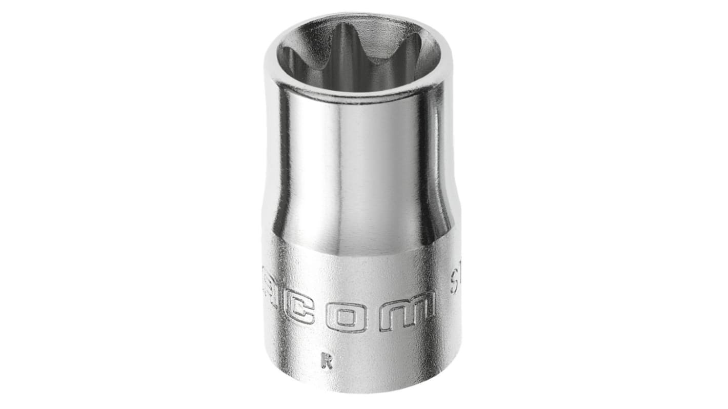 Facom 1/2 in Drive E18 Standard Socket, e-Torx, 37 mm Overall Length