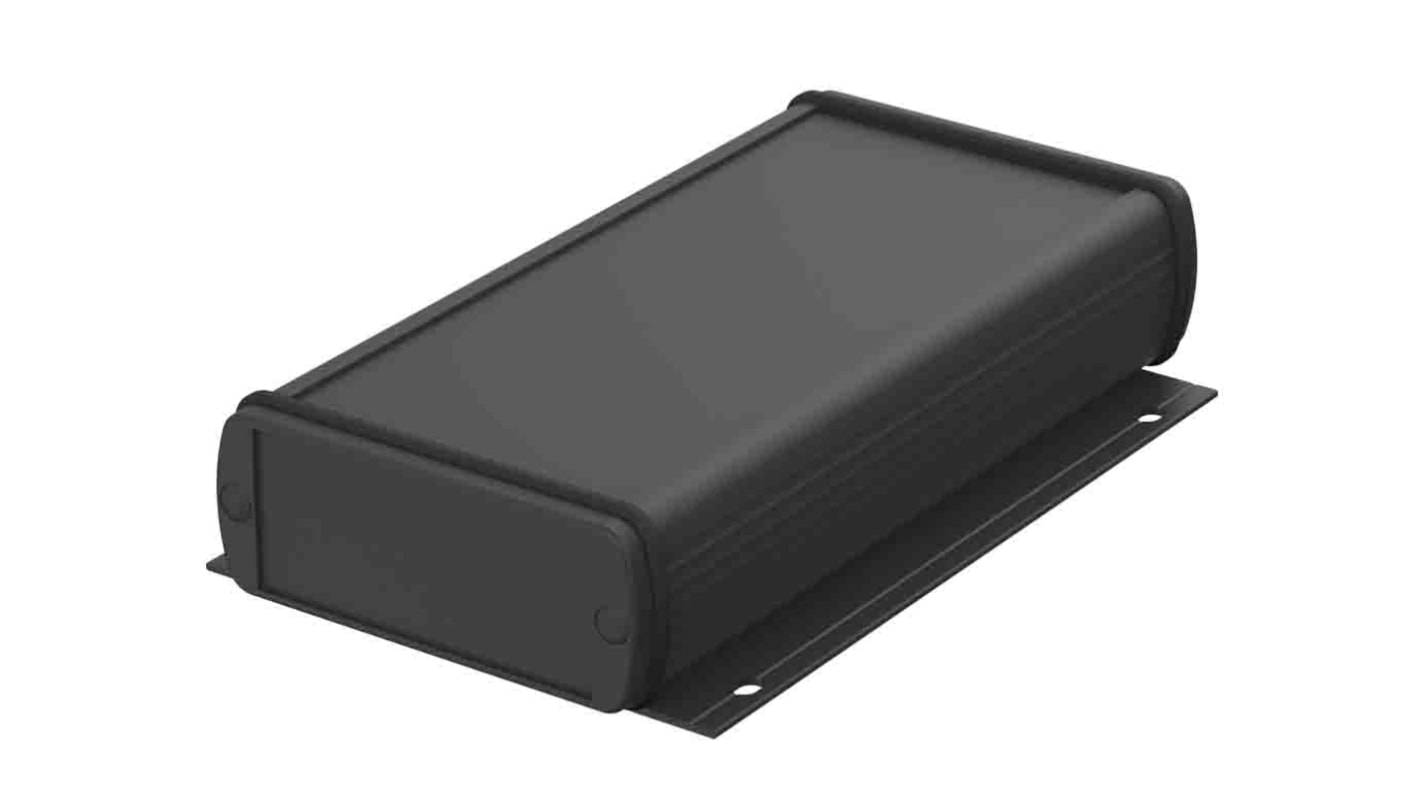 Bopla Alubos (Set) Series Black Aluminium General Purpose Enclosure, IP65, Flanged, Black Lid, 82 x 32 x 150mm