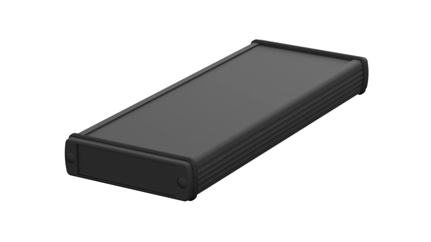 Bopla Alubos (Set) Series Black Aluminium General Purpose Enclosure, IP65, Black Lid, 82 x 22 x 200mm