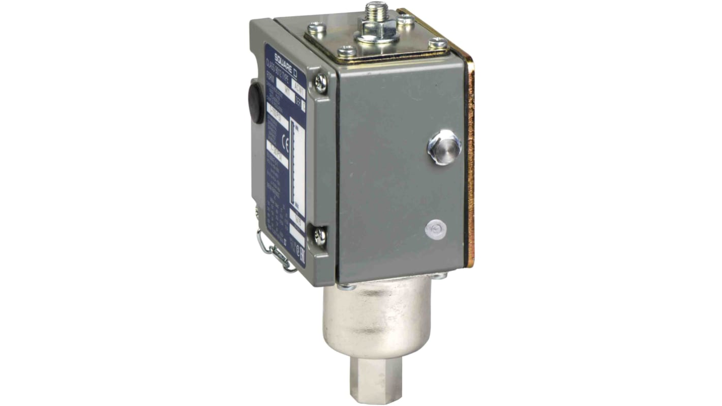Telemecanique Sensors Pressure Sensor, 0.07bar Min, 7.6bar Max, 1 C/O Output, Differential Reading