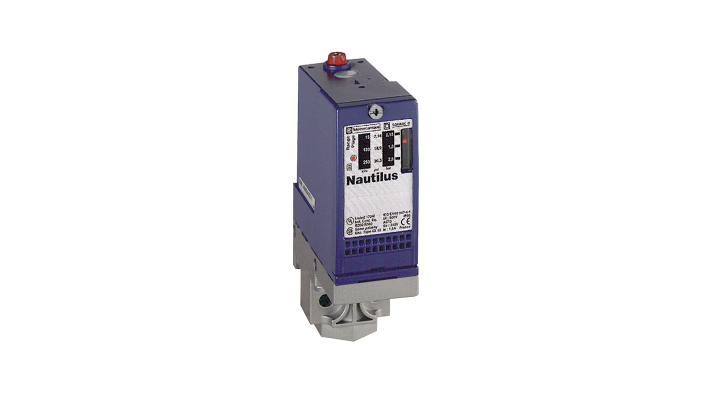 Interrupteur de pression Telemecanique Sensors, Différentiel 20bar max, pour Air, Eau douce, Huile hydraulique, G1/4