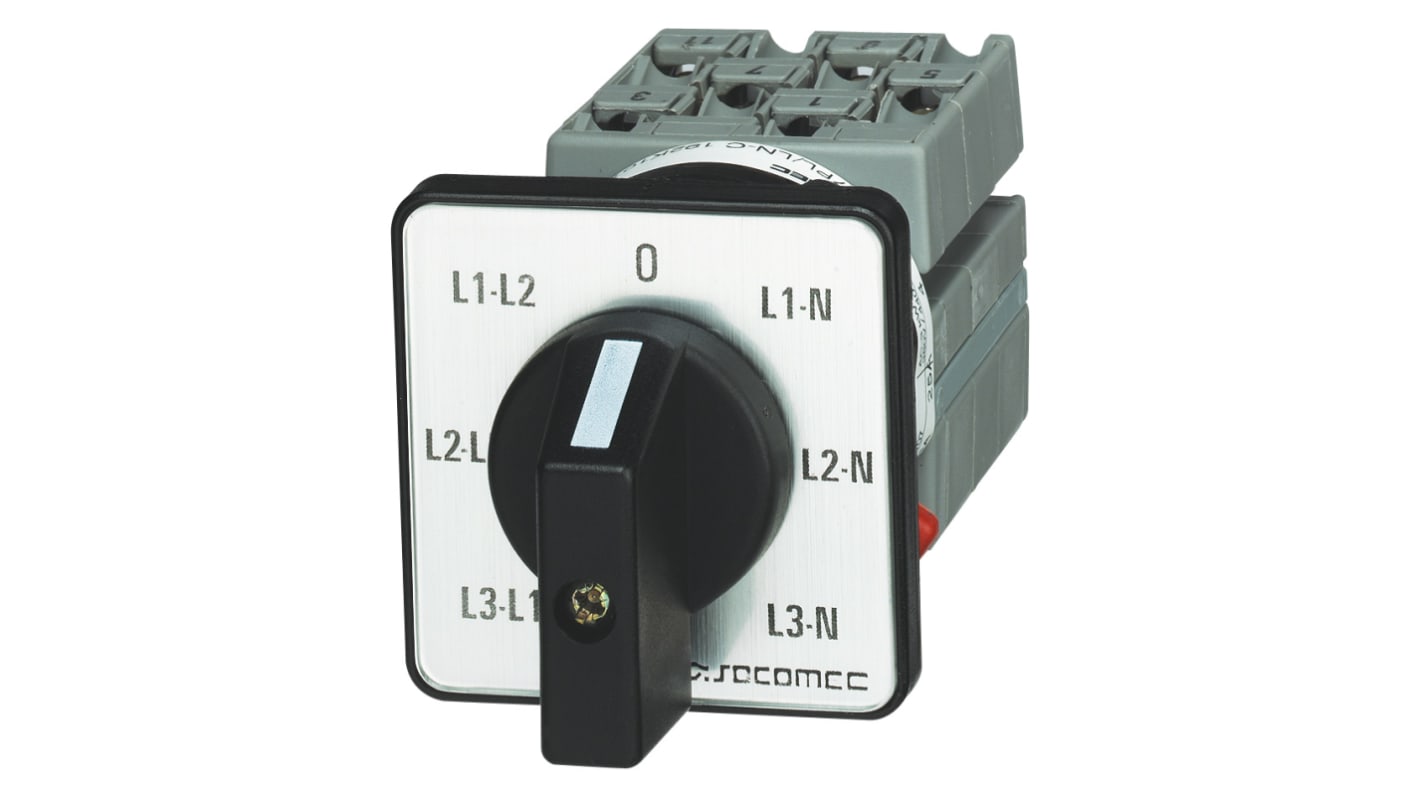 Socomec Panel Mount Changeover Switch - 16A Maximum Current, IP65