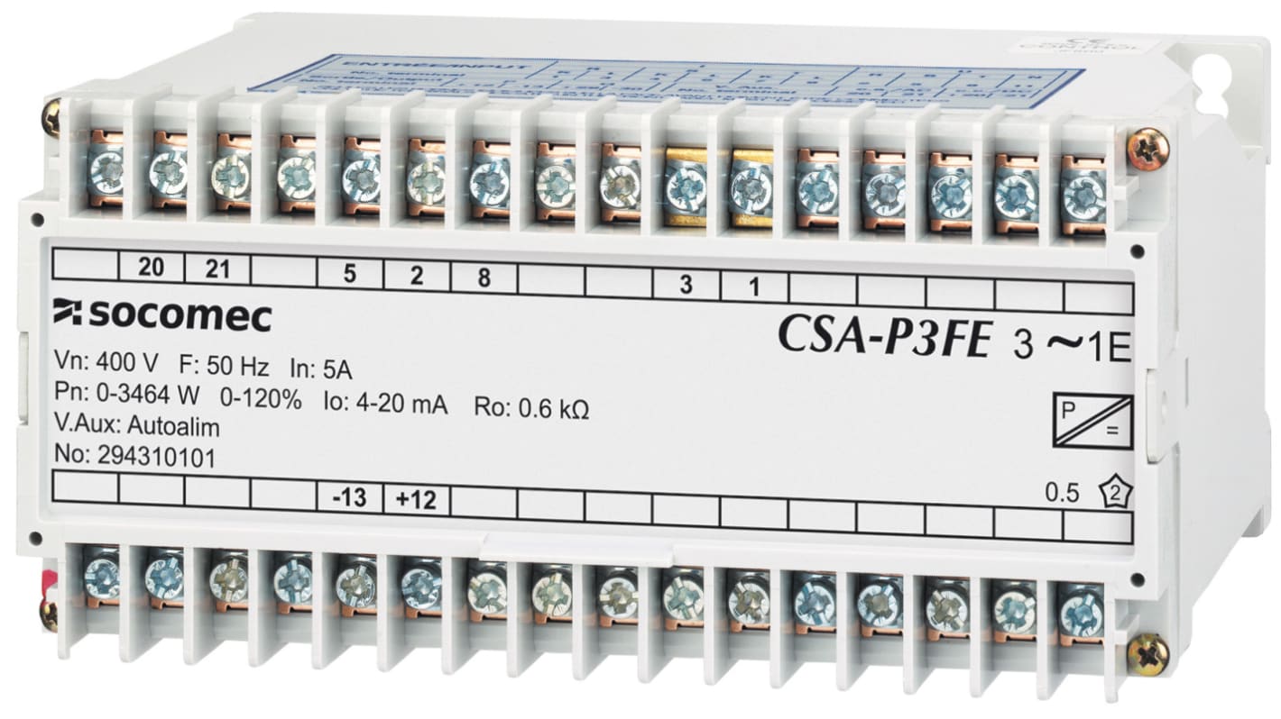Socomec 192Y Series Current Transformer, 5A Input, 20 mA Output, 230 V ac