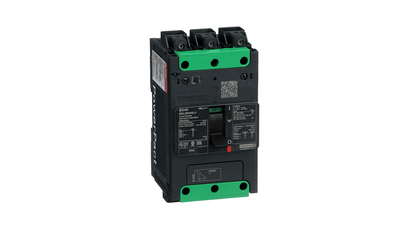 Disjoncteur Schneider Electric PowerPact 3 pôles, 40A