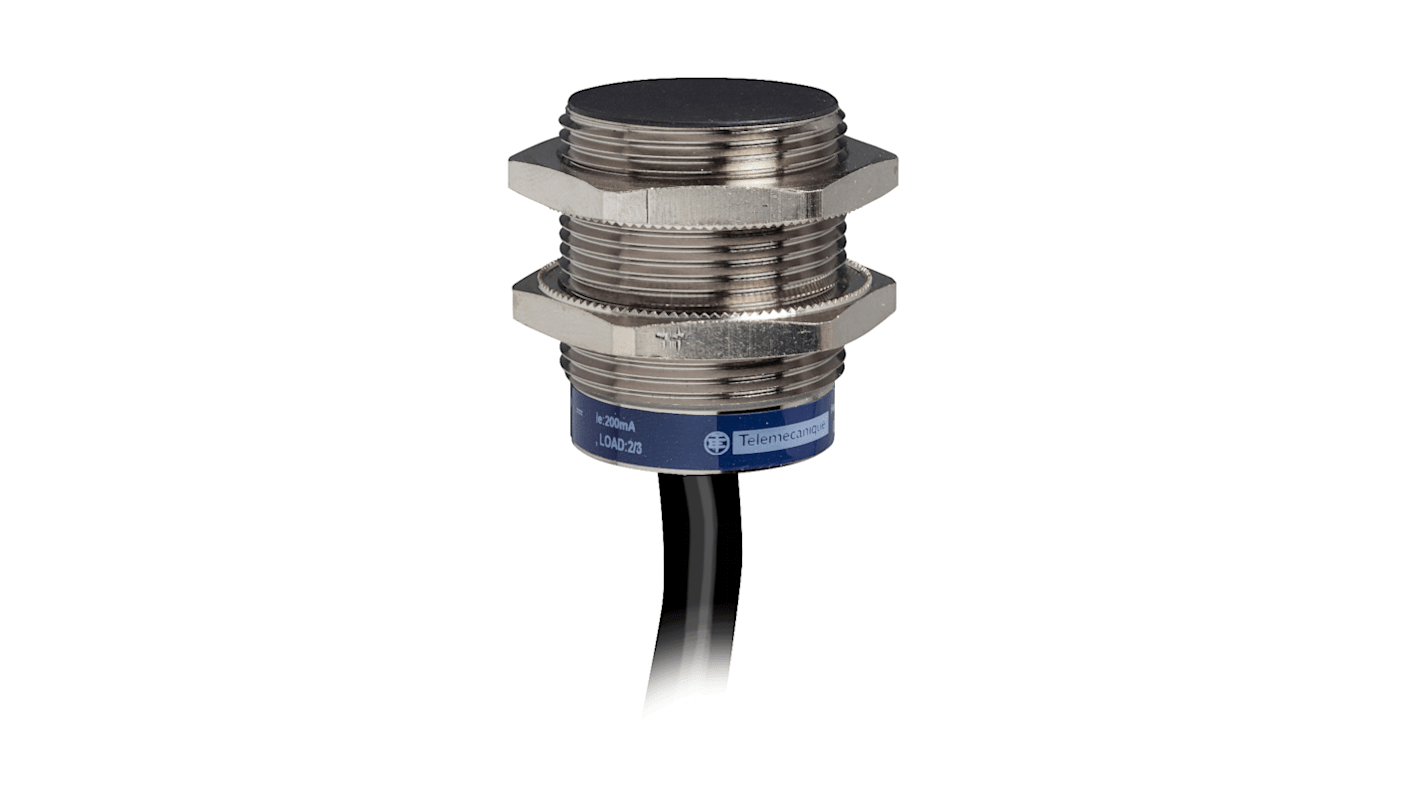 Telemecanique Sensors Inductive Threaded Barrel Proximity Sensor, M30, 15 mm Detection, 2-Wire NO, 12 → 24 V dc