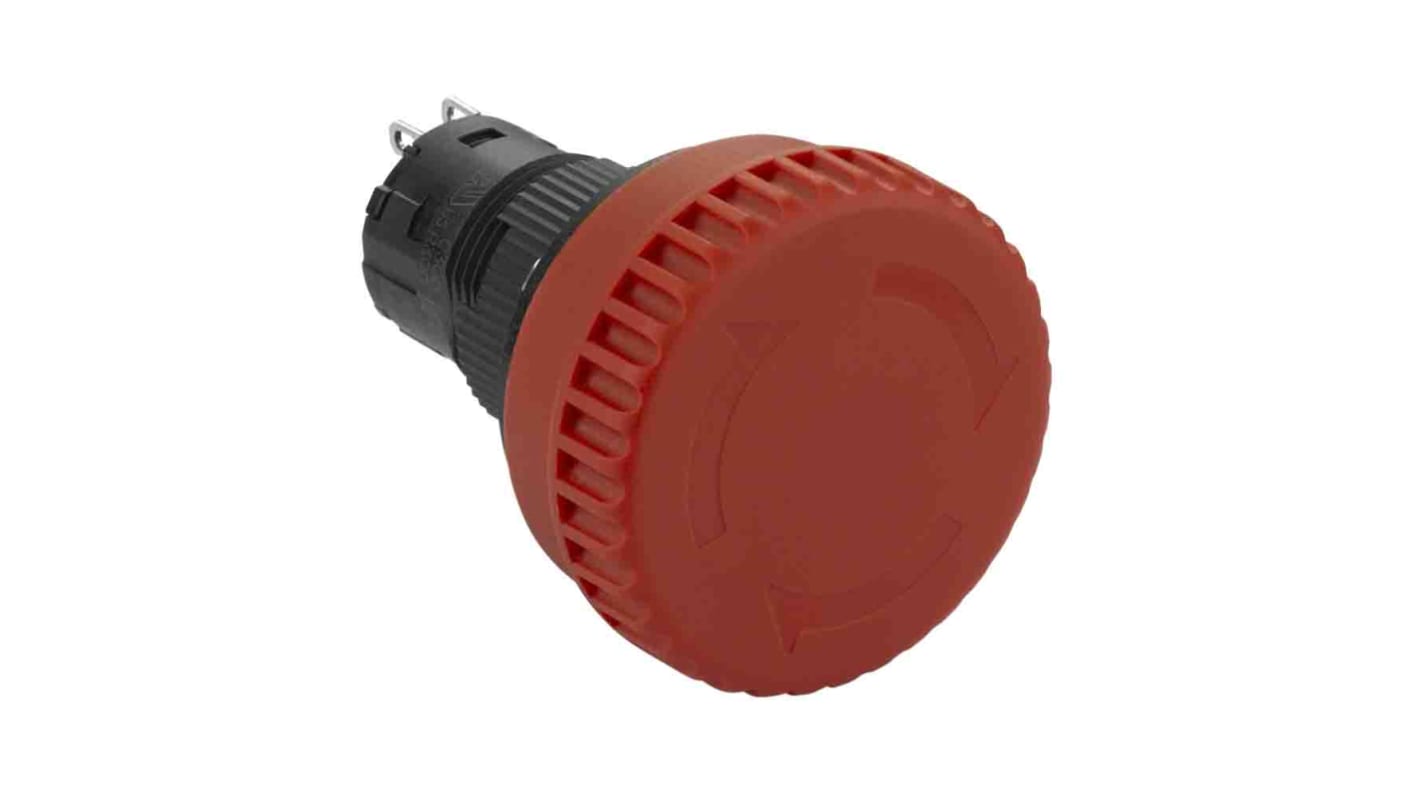 Schneider Electric XB6E Series Twist Release Emergency Stop Push Button, Panel Mount, 22mm Cutout, 2NC, IP65