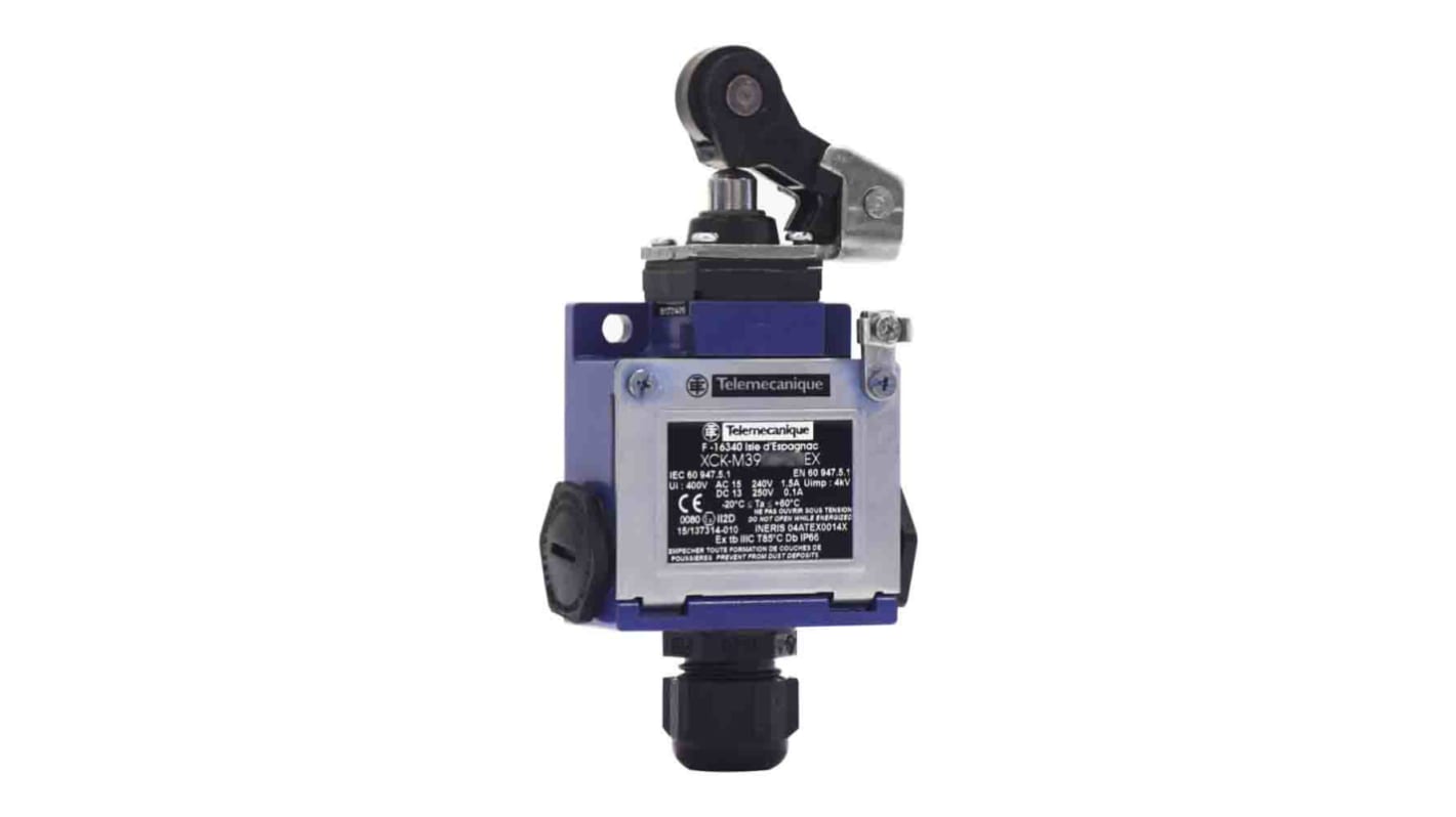 Telemecanique Sensors Roller Lever Limit Switch, 2NC/1NO, IP66, 3P, Metal Housing, 400V ac Max, 6A Max