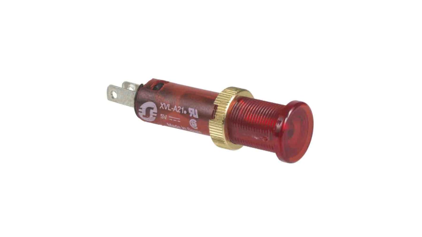 Schneider Electric, Harmony XVL Red LED Pilot Light, 8mm Cutout, IP40, IP65, Round, 5V
