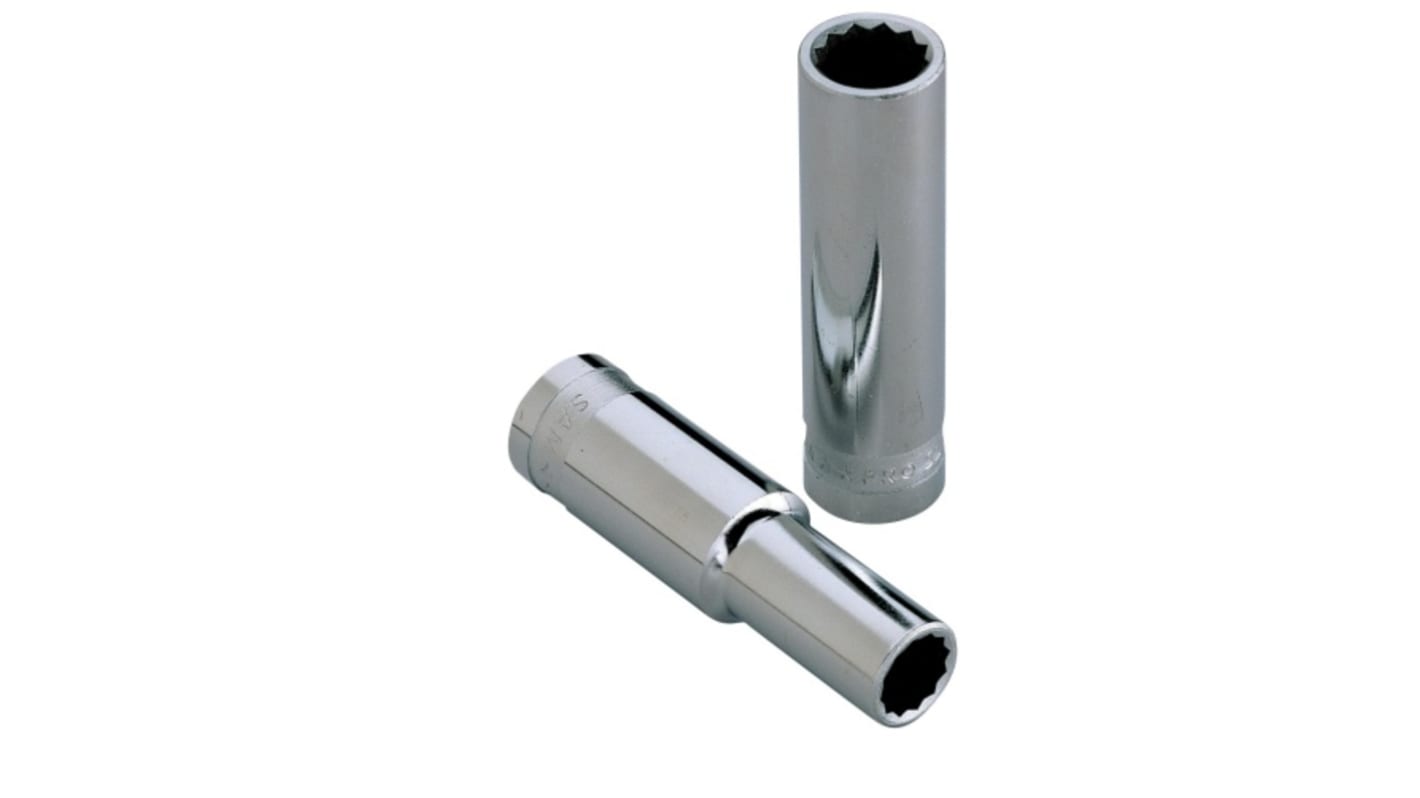 SAM 1/2 in Drive 21mm Deep Socket, 12 point, 82 mm Overall Length