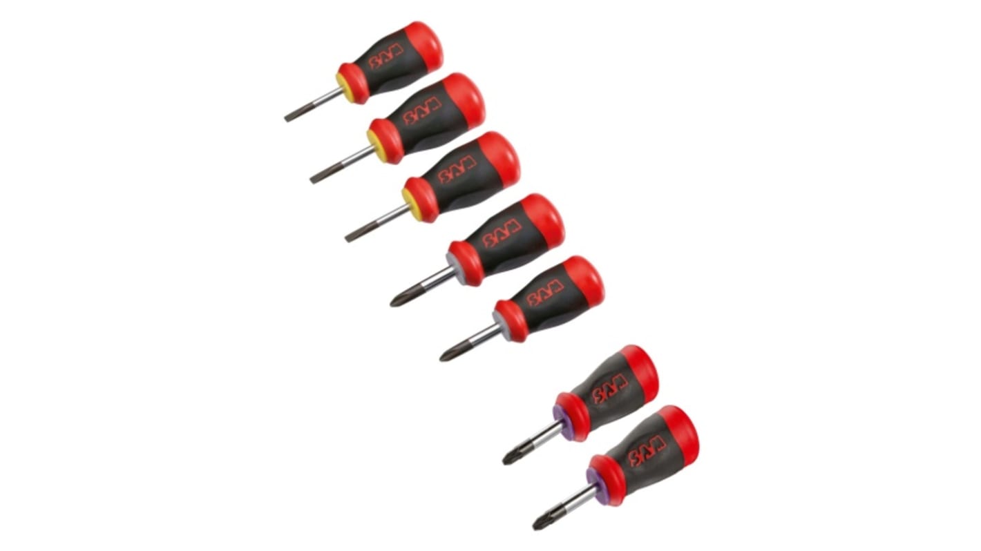 SAM Stubby Screwdriver Set, 7-Piece