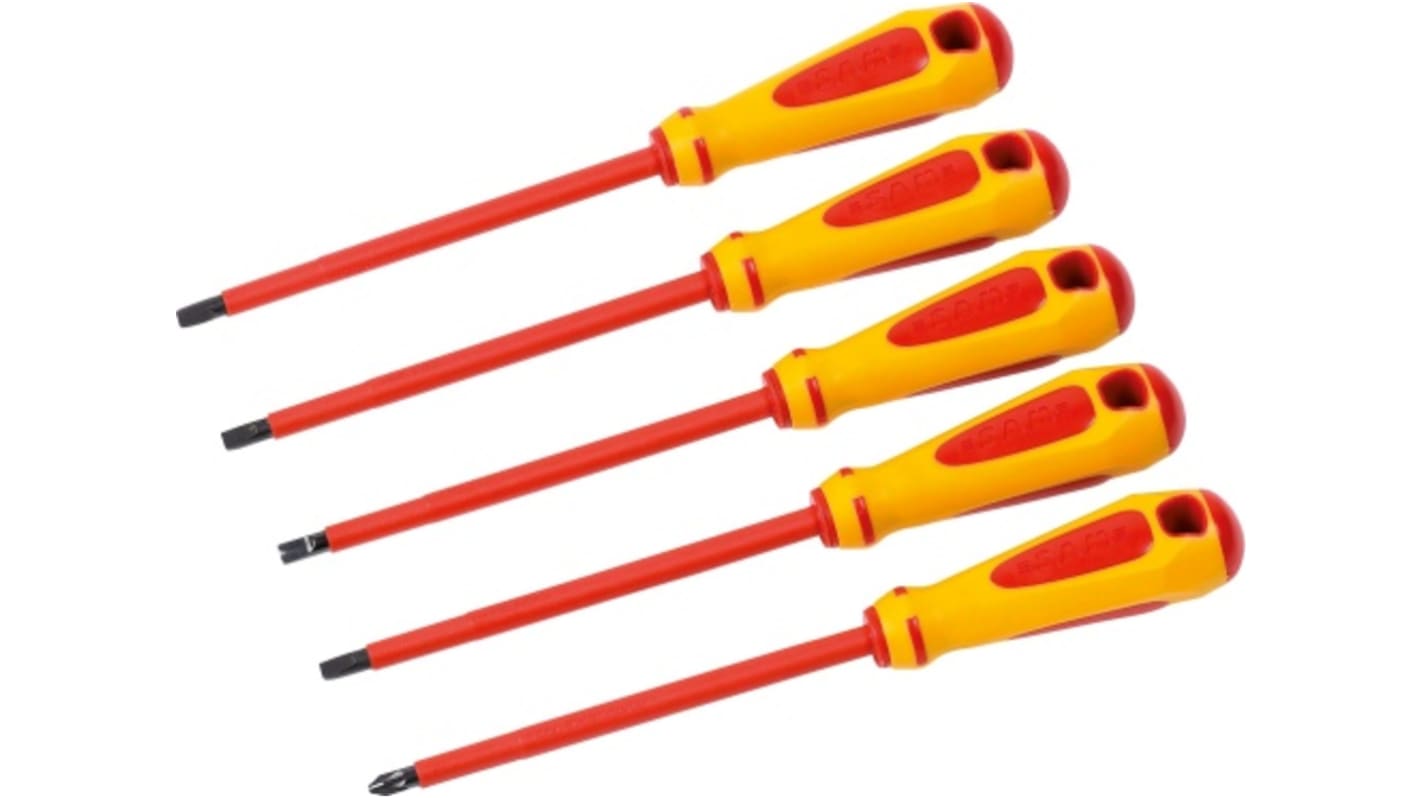 SAM Phillips; Slotted Insulated Screwdriver Set, 5-Piece
