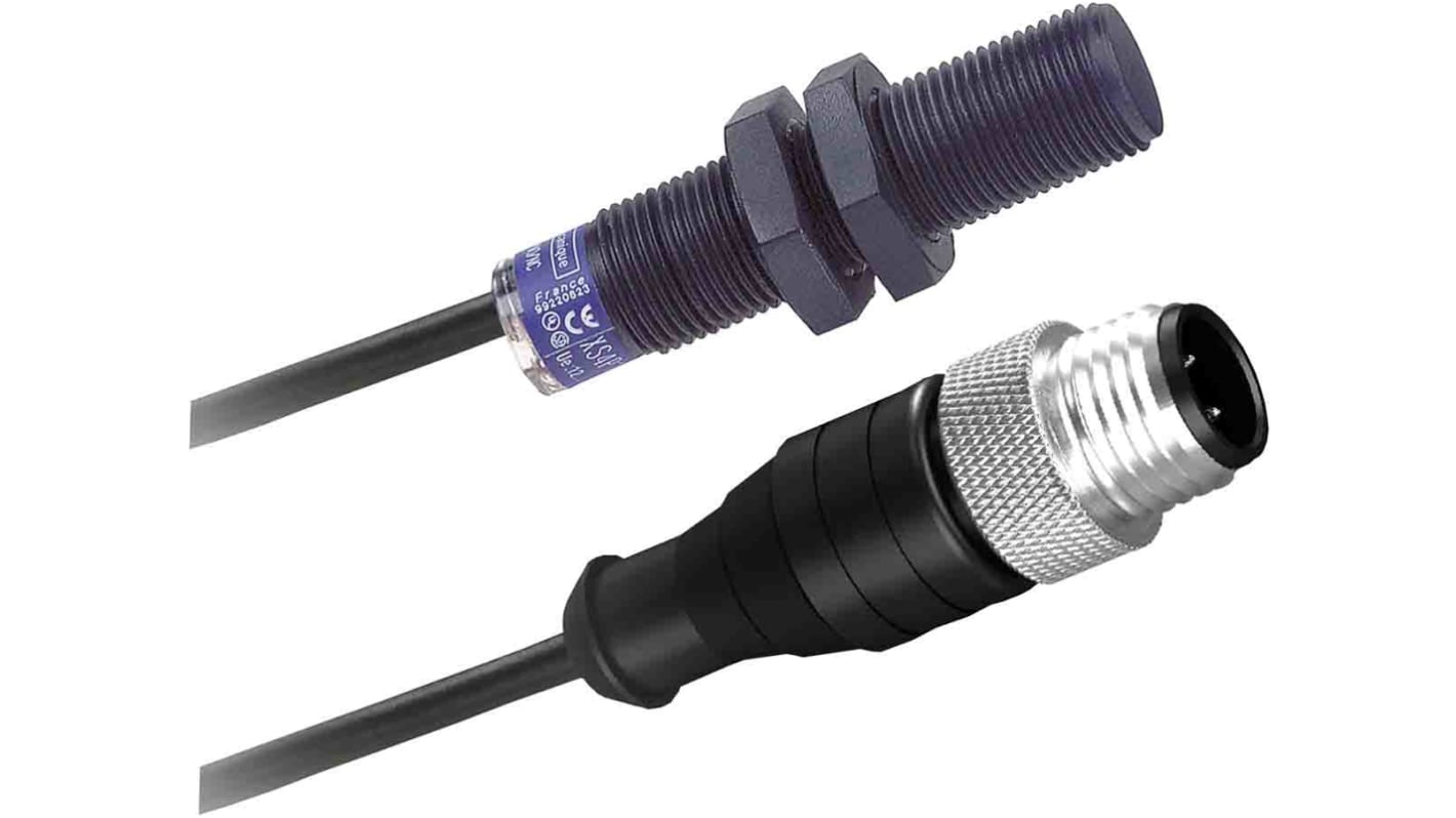 Rs-Online Sensore di prossimità Cilindro filettato Telemecanique Sensors M12 rilevamento 4 mm 24 → 240 V ac/dc
