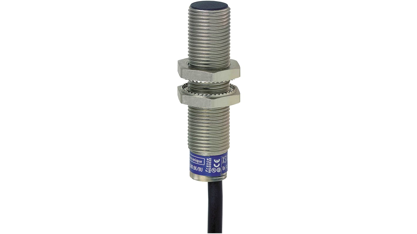 Telemecanique Sensors Inductive Barrel-Style Proximity Sensor, M12 x 1, 2 mm Detection, PNP Output, 240 V ac/dc, IP68
