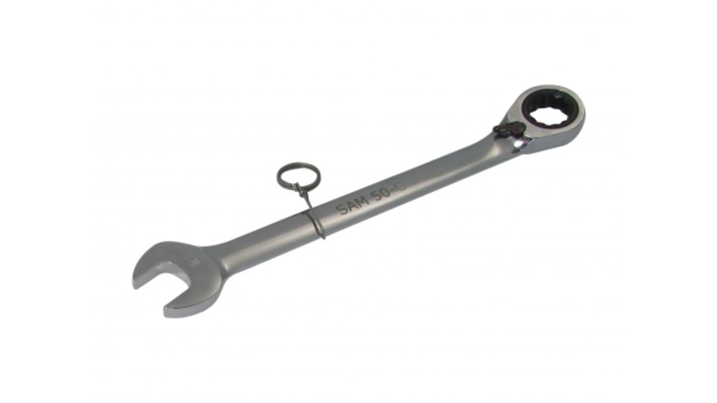 SAM Combination Ratchet Spanner, 11mm, 7/16in, Metric, Height Safe, Double Ended, 165.3 mm Overall