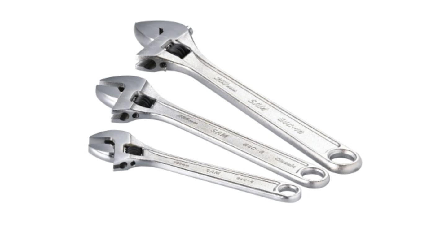 SAM Adjustable Spanner, 152.4 mm, 203.2 mm, 254 mm Overall