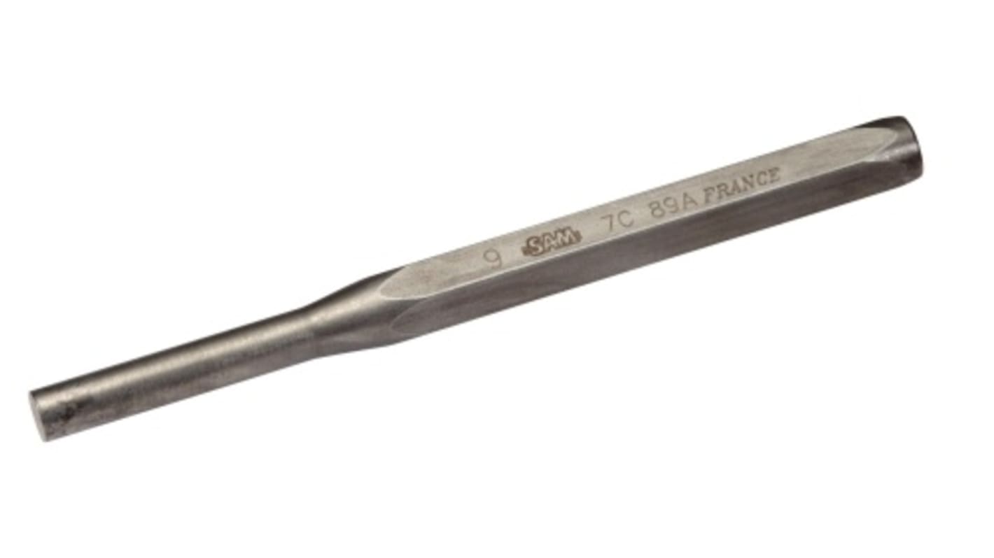 SAM 1-Piece Punch, Short Pin Punch, 8 mm Shank, 126 mm Overall