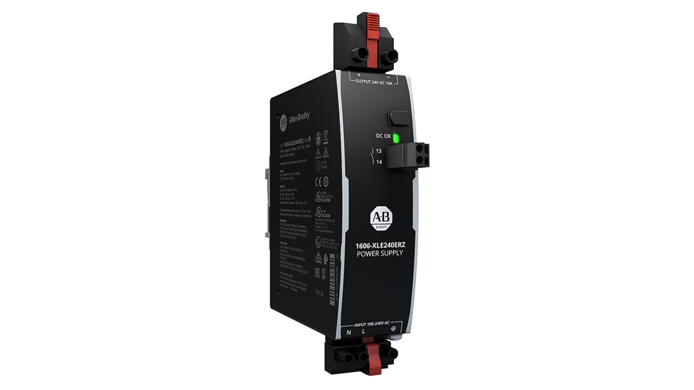 Allen Bradley DIN-sín tápellátás, 24V dc, 10A, BE: 100 → 240 V ac, 110 → 150 V dc
