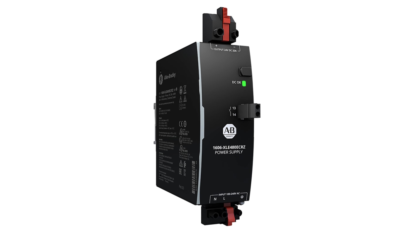 Allen Bradley 1606 Switched Mode DIN Rail Power Supply, 100 → 240 V ac, 110 → 150 V dc ac, dc Input, 24V