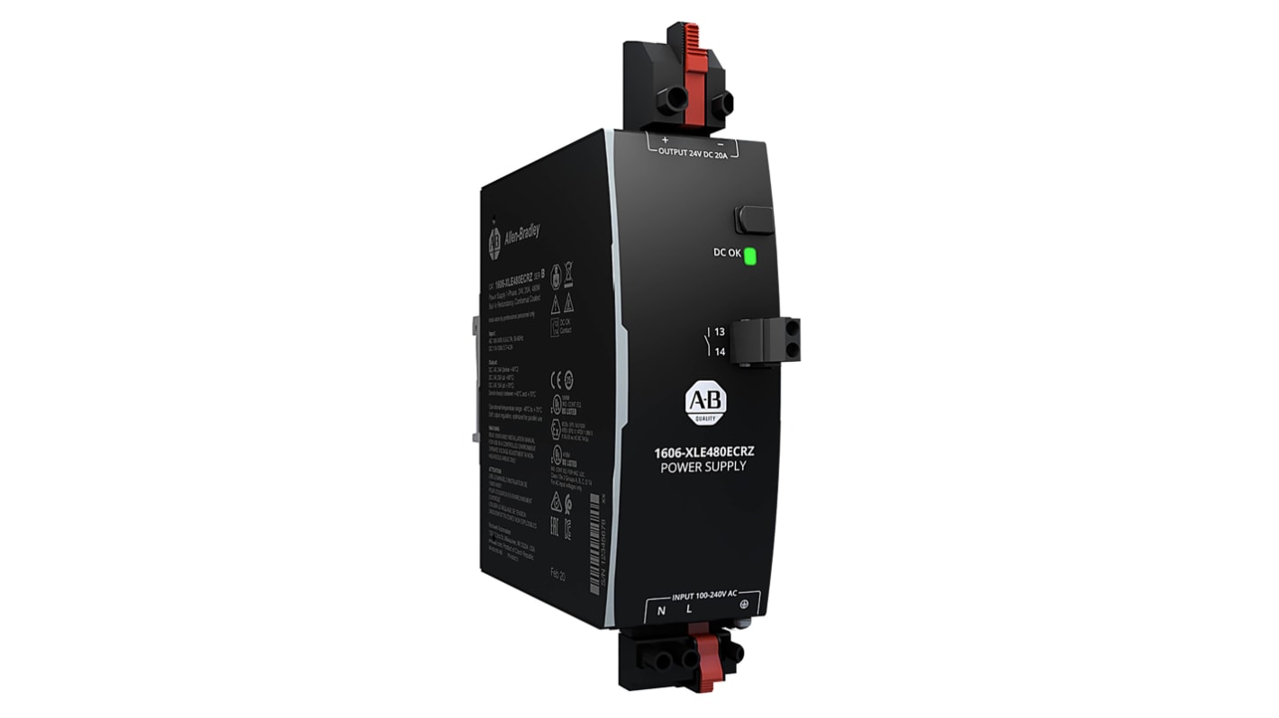 Rockwell Automation 1606 Switched Mode DIN Rail Power Supply, 100 → 240 V ac, 110 → 150 V dc ac, dc