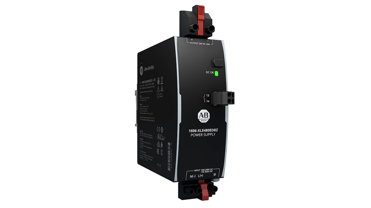 Rockwell Automation 1606 Switched Mode DIN Rail Power Supply, 100 → 240 V ac, 110 → 300 V dc ac, dc