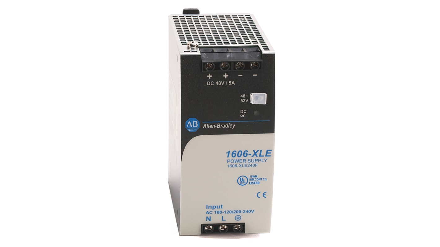 Allen Bradley 1606 Switched Mode DIN Rail Power Supply, 100 → 240 V ac, 110 → 150 V dc ac, dc Input, 24V