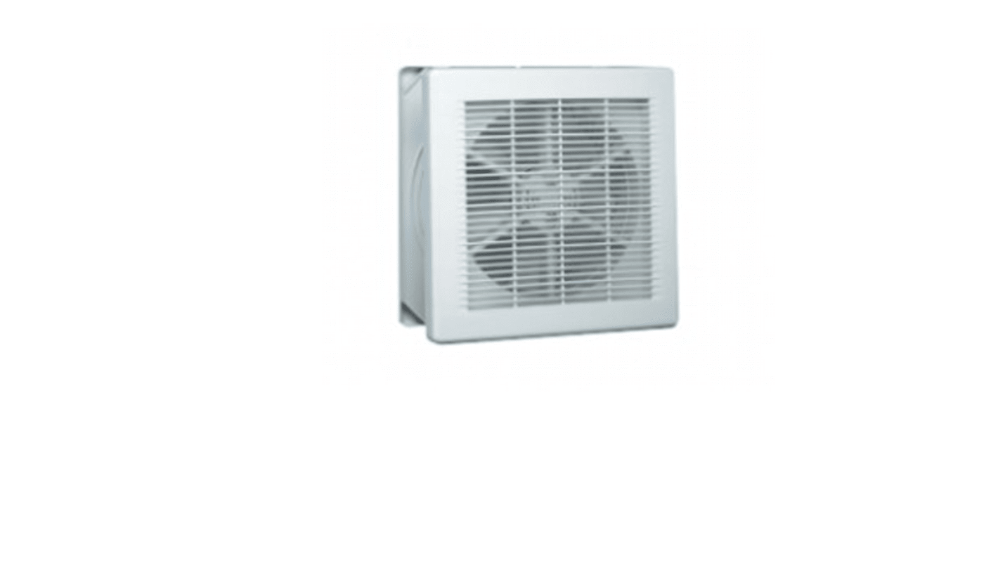 RS PRO Square Wall Mounted, Window Mounted Extractor Fan, 266L/s, 60dB, External 2 Speed Reversible On/Off Control,