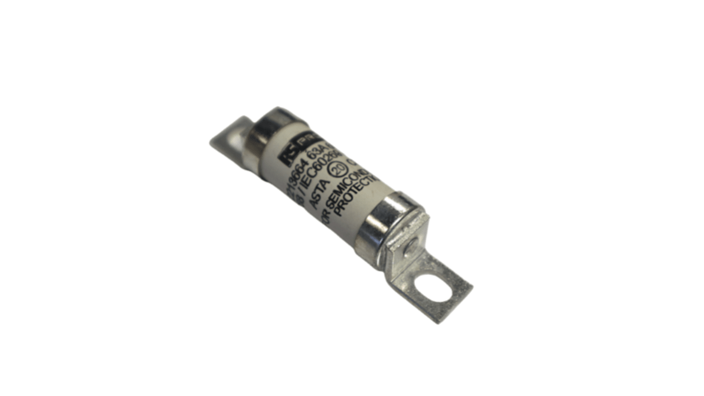 RS PRO 63A Bolted Tag Fuse, 350 V dc, 690 V ac, 63.5mm