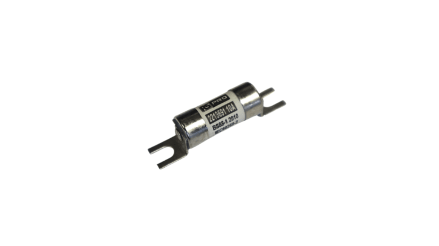 RS PRO 10A Slotted Tag Fuse, A1, 250 V dc, 415V ac, 44.5mm