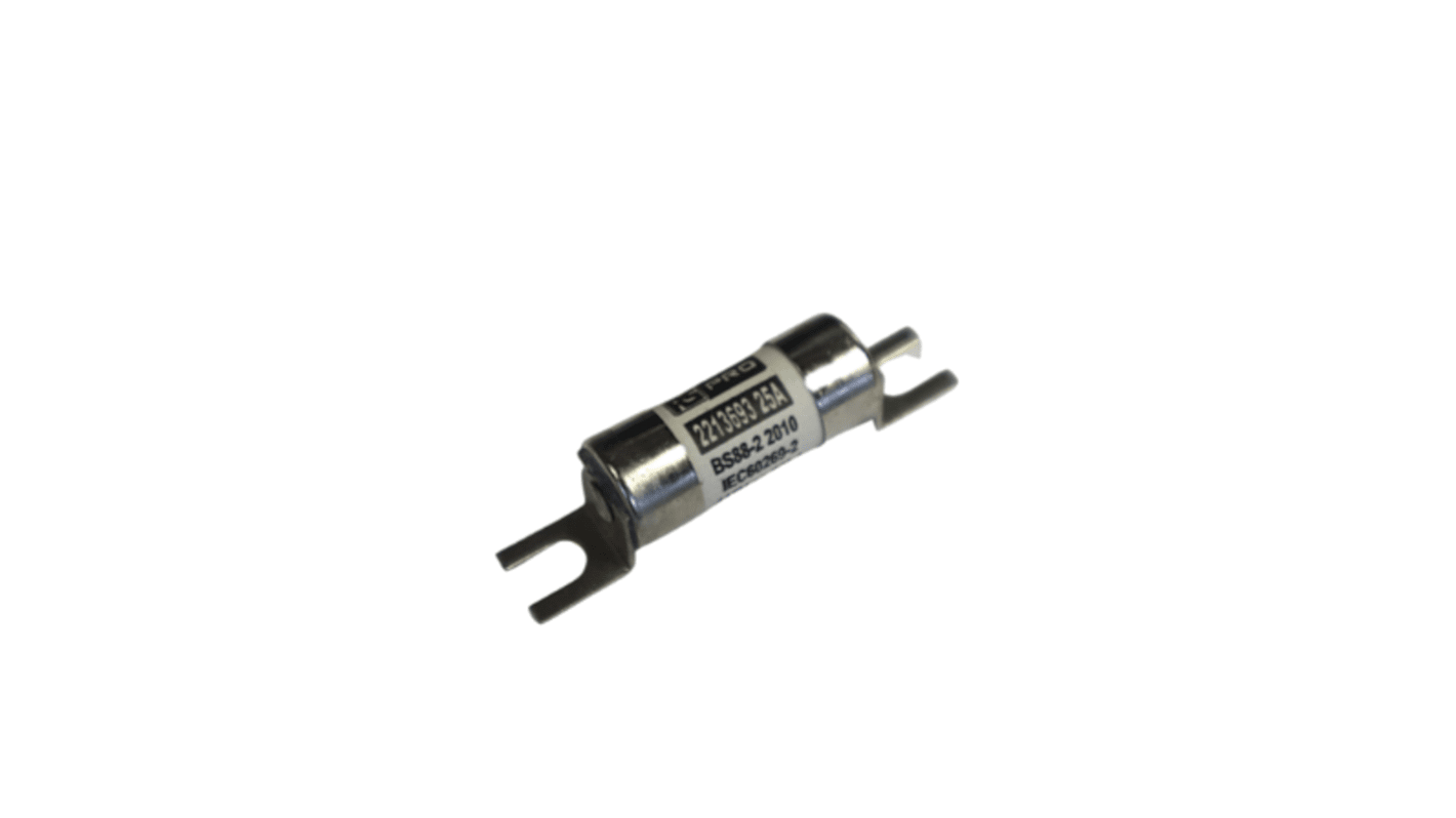RS PRO 25A Slotted Tag Fuse, A1, 250 V dc, 415V ac, 44.5mm