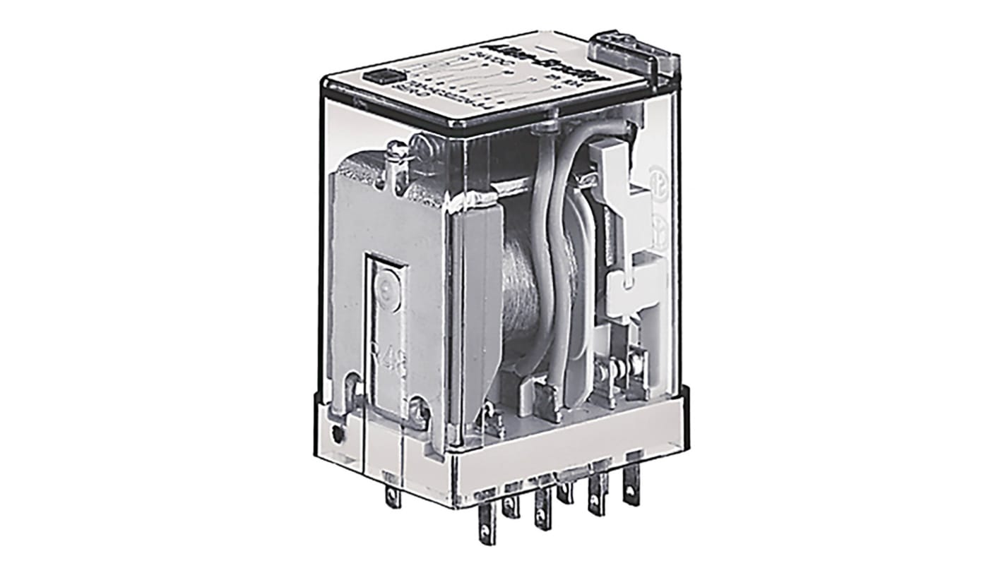 Relé sin enclavamiento Rockwell Automation 700-HC de 4 polos, 4PDT, bobina 24V ac, 7A, enchufable