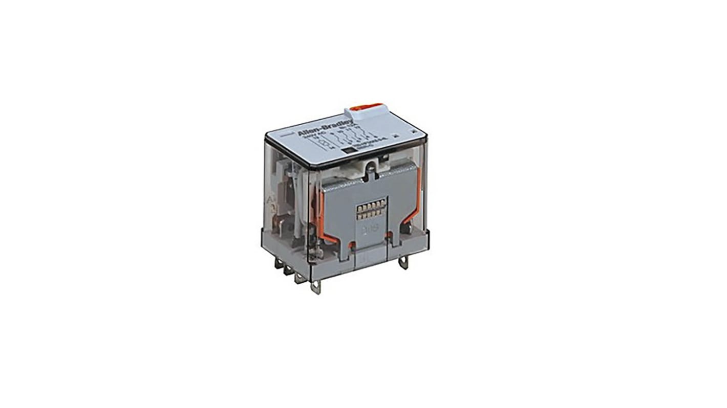 Relè monostabile Allen Bradley serie 700-HF, 4PDT, bobina 24V cc, A innesto